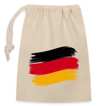 Germany German Flag - Closable cotton gift bag (14x20cm) - nature - Front