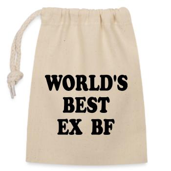 world's best ex bf - Closable cotton gift bag (14x20cm) - nature - Front