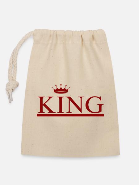 KING - Verschließbarer Geschenkbeutel aus Baumwolle (14x20cm) - Natur