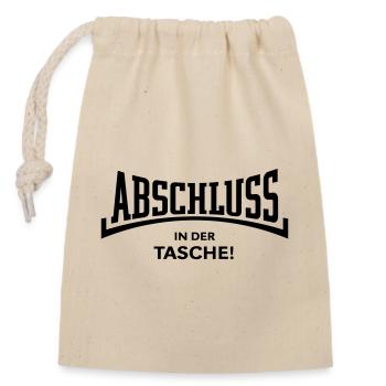 Abschluss In Der Tasche! (Schulabschluss Konkav B) - Verschließbarer Geschenkbeutel aus Baumwolle (14x20cm) - Natur - Vorne