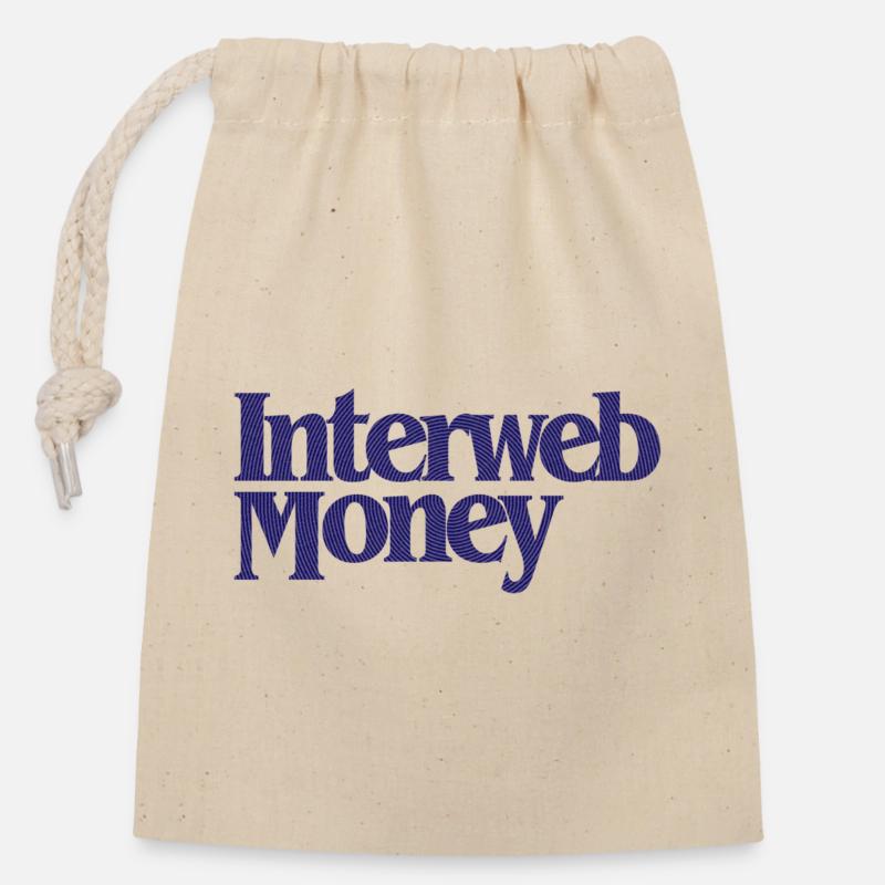 InterwebMoney - Verschließbarer Geschenkbeutel aus Baumwolle (14x20cm) - Natur