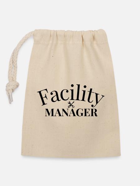 Facility Manager - Verschließbarer Geschenkbeutel aus Baumwolle (14x20cm) - Natur