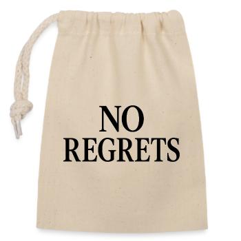Aucun regret - Sac cadeau en coton avec cordon (14 x 20 cm) - nature - Devant
