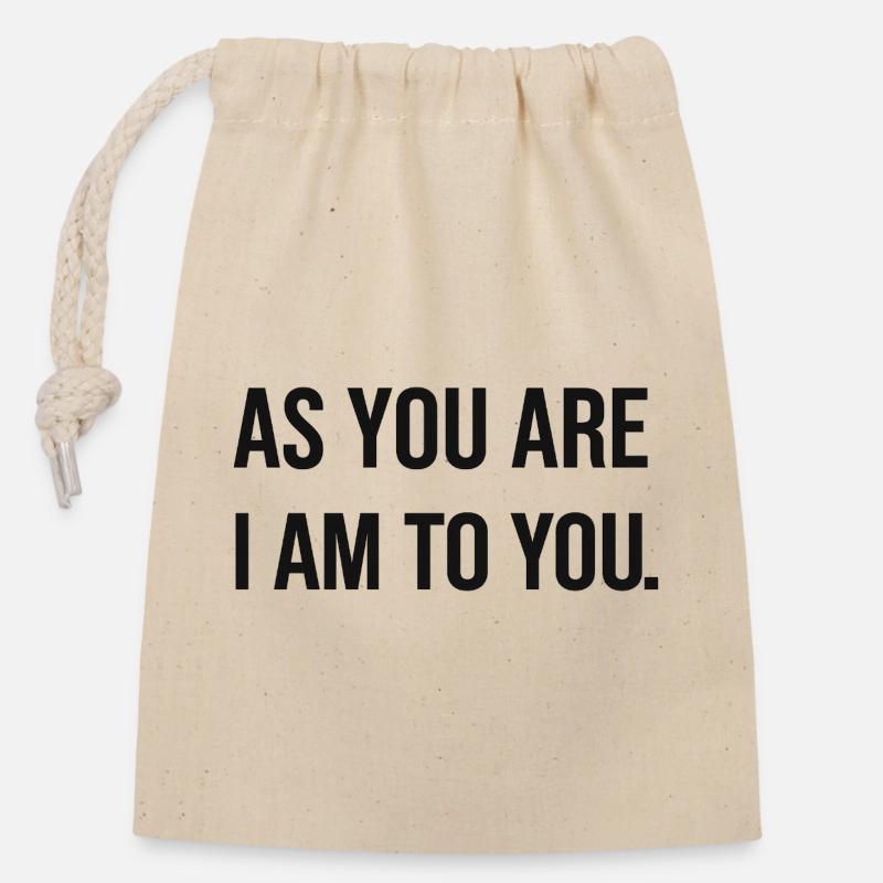 Inspiring self-love message - Closable cotton gift bag (14x20cm) - nature