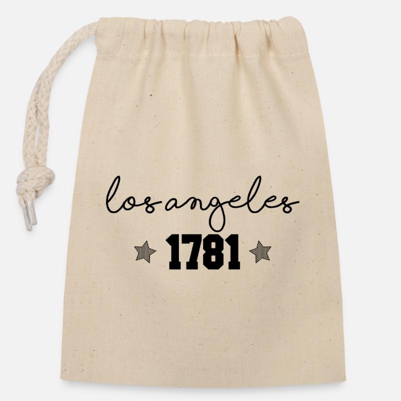 1781 Los Angeles - Verschließbarer Geschenkbeutel aus Baumwolle (14x20cm) - Natur