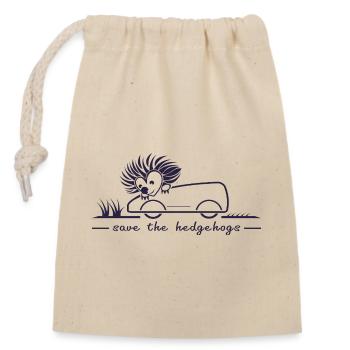 stoppt_das_Igel_toeten_001 - Verschließbarer Geschenkbeutel aus Baumwolle (14x20cm) - Natur - Vorne