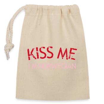 Embrasse-moi, je suis norvégien - Sac cadeau en coton avec cordon (14 x 20 cm) - nature - Devant
