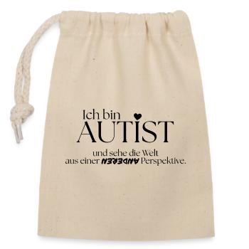 I'm autistic - Closable cotton gift bag (14x20cm) - nature - Front