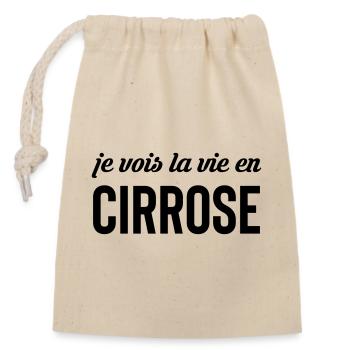 I see life in cirrosis - alcohol - Closable cotton gift bag (14x20cm) - nature - Front