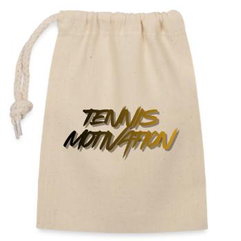 Motivation Tennis - Closable cotton gift bag (14x20cm) - nature - Front