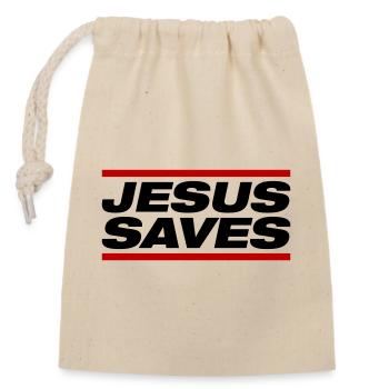 Jésus sauve - Sac cadeau en coton avec cordon (14 x 20 cm) - nature - Devant