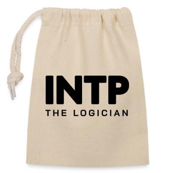 INTP – The Logician | Minimalist design - Closable cotton gift bag (14x20cm) - nature - Front