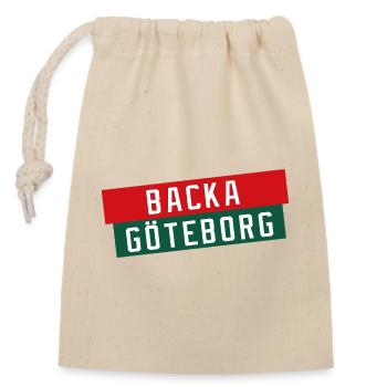 Backa Göteborg Diagonaltext - Sac cadeau en coton avec cordon (14 x 20 cm) - nature - Devant
