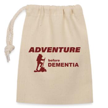 CLIMBING ADVENTURE - Verschließbarer Geschenkbeutel aus Baumwolle (14x20cm) - Natur - Vorne