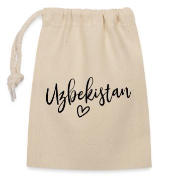 Usbekistan Herz Frauenliebe Usbekistan - Verschließbarer Geschenkbeutel aus Baumwolle (14x20cm) - Natur - Vorne