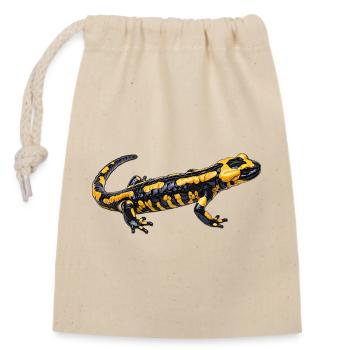 Feuersalamander design - Verschließbarer Geschenkbeutel aus Baumwolle (14x20cm) - Natur - Vorne