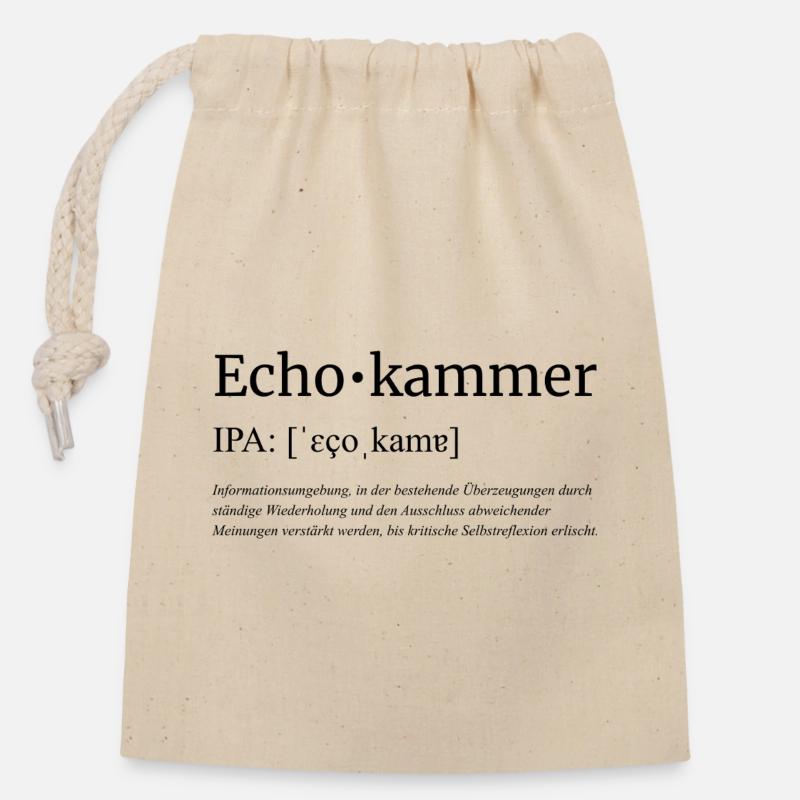 Echokammer - Verschließbarer Geschenkbeutel aus Baumwolle (14x20cm) - Natur