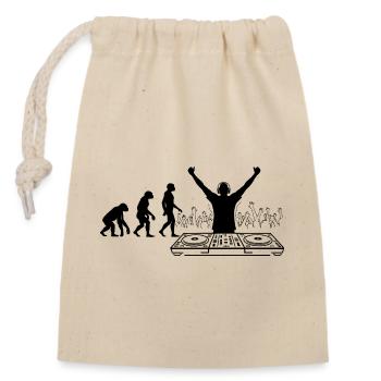 Evolution to DJ Humor Fun - Closable cotton gift bag (14x20cm) - nature - Front