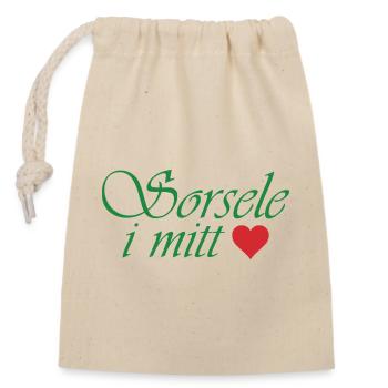 Sorsele in my heart - Closable cotton gift bag (14x20cm) - nature - Front