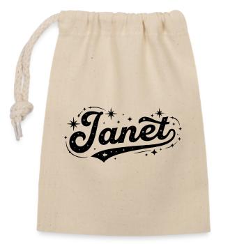 Janet name first last family - Closable cotton gift bag (14x20cm) - nature - Front