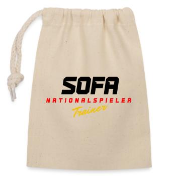 Sofa Nationalspieler - Verschließbarer Geschenkbeutel aus Baumwolle (14x20cm) - Natur - Vorne