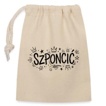 SZPONCIĆ – T-shirt with Polish Slang - Closable cotton gift bag (14x20cm) - nature - Front
