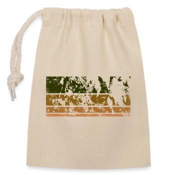 HIntergrund - Vintage Khaki - Verschließbarer Geschenkbeutel aus Baumwolle (14x20cm) - Natur - Vorne