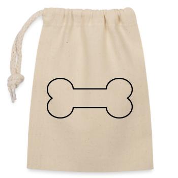 Dog bone - Closable cotton gift bag (14x20cm) - nature - Front