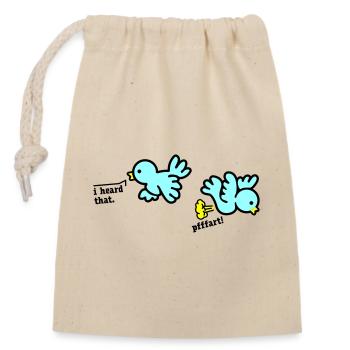 when birds fart - Closable cotton gift bag (14x20cm) - nature - Front