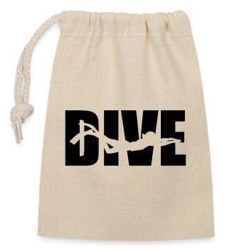 Dive - Sac cadeau en coton avec cordon (14 x 20 cm) - nature - Devant