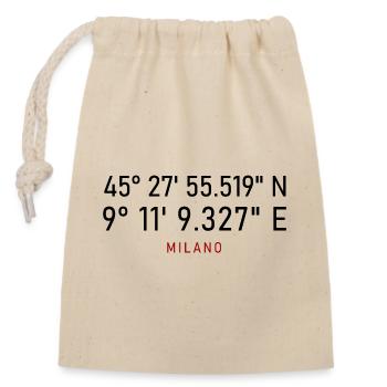 Milano Red Lettering Coordinates - Closable cotton gift bag (14x20cm) - nature - Front