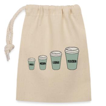 Teacher's Coffee - Closable cotton gift bag (14x20cm) - nature - Front