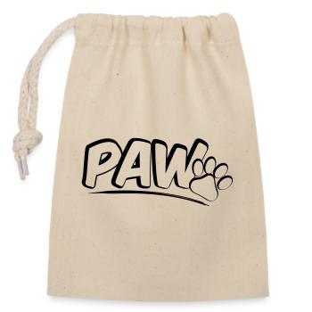 PAW Katzenpfötchen Katzenpfote Katzen - Verschließbarer Geschenkbeutel aus Baumwolle (14x20cm) - Natur - Vorne