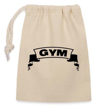 Gym gym banner - Closable cotton gift bag (14x20cm) - nature - Front