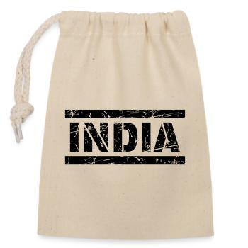 India - Closable cotton gift bag (14x20cm) - nature - Front