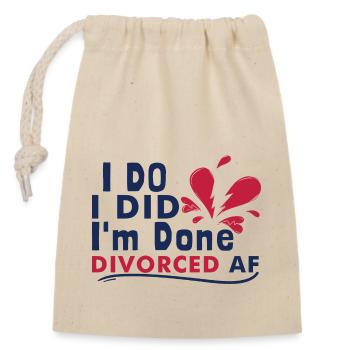 Funny Divorce - Closable cotton gift bag (14x20cm) - nature - Front