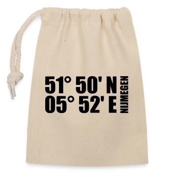 Coordonnées de Nimègue - Sac cadeau en coton avec cordon (14 x 20 cm) - nature - Devant