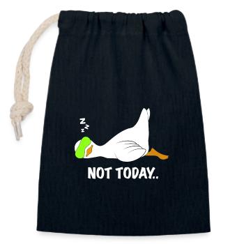 canard drôle de paresseux dicton - Sac cadeau en coton avec cordon (14 x 20 cm) - bleu marine - Devant