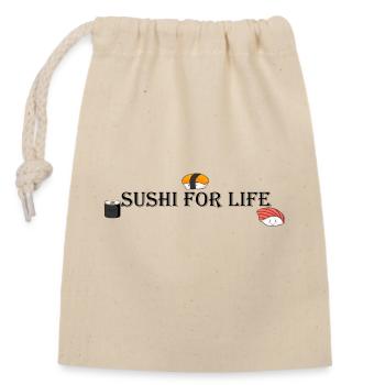 Sushi for life - Closable cotton gift bag (14x20cm) - nature - Front