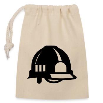 Casque de pompier - Sac cadeau en coton avec cordon (14 x 20 cm) - nature - Devant