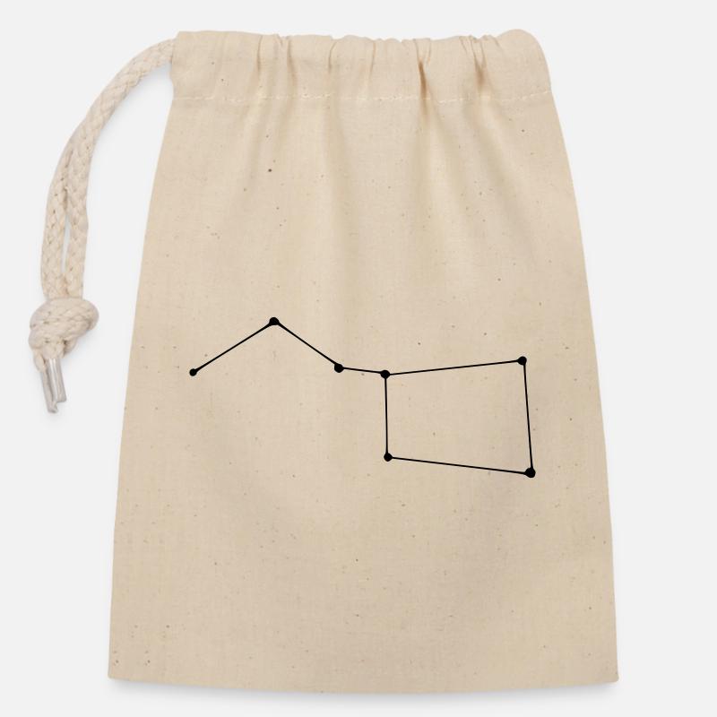 Constellation de la Grande Ourse - Sac cadeau en coton avec cordon (14 x 20 cm) - nature