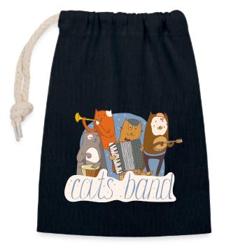 Katzen spielen Musik - Verschließbarer Geschenkbeutel aus Baumwolle (14x20cm) - Navy - Vorne
