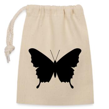 Kleiner Schmetterling - Verschließbarer Geschenkbeutel aus Baumwolle (14x20cm) - Natur - Vorne