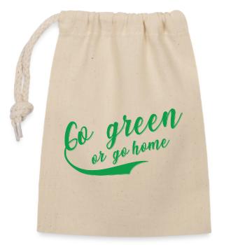 Go green or go home - Verschließbarer Geschenkbeutel aus Baumwolle (14x20cm) - Natur - Vorne