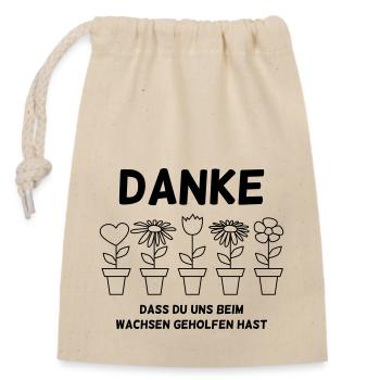Abschiedsgeschenk Erzieherin - Verschließbarer Geschenkbeutel aus Baumwolle (14x20cm) - Natur - Vorne