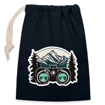 Fernglas / Beobachtung / Observation / Abenteuer - Verschließbarer Geschenkbeutel aus Baumwolle (14x20cm) - Navy - Vorne