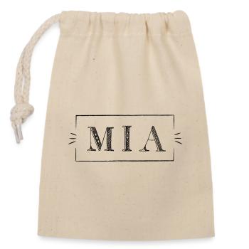 MIA - name in a frame - Verschließbarer Geschenkbeutel aus Baumwolle (14x20cm) - Natur - Vorne