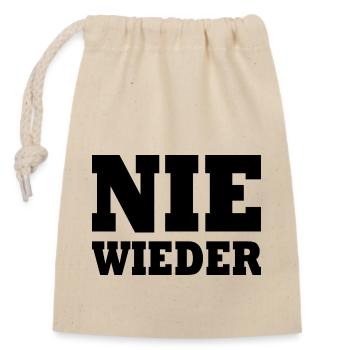 Nie wieder - Verschließbarer Geschenkbeutel aus Baumwolle (14x20cm) - Natur - Vorne
