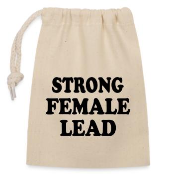 Strong female lead - Verschließbarer Geschenkbeutel aus Baumwolle (14x20cm) - Natur - Vorne