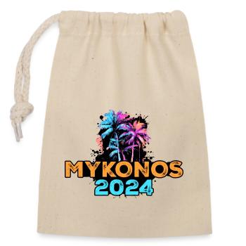 Tournée Mykonos 2024 - Sac cadeau en coton avec cordon (14 x 20 cm) - nature - Devant